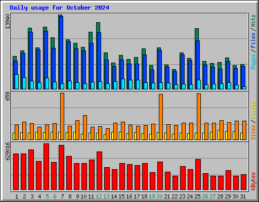 Daily usage for October 2024
