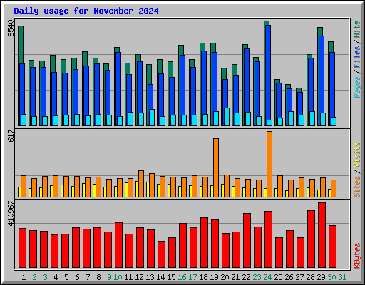 Daily usage for November 2024