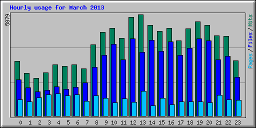 Hourly usage for March 2013