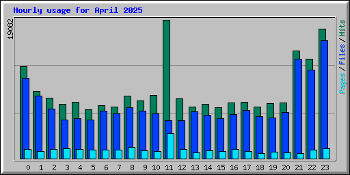 Hourly usage for April 2025